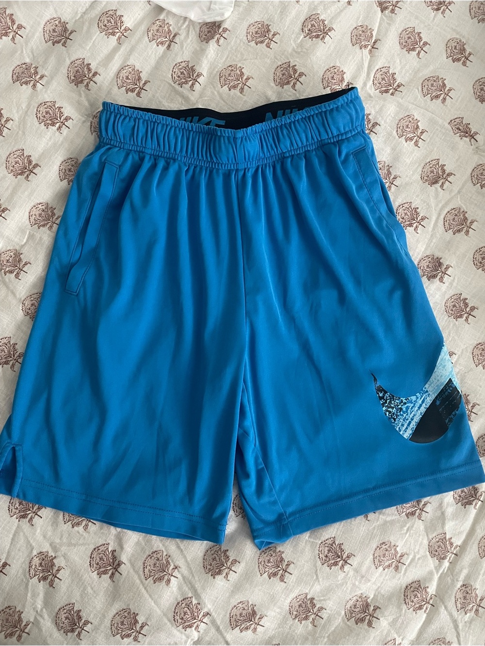 Nike Bright Blue Boys' Athletic Shorts with Swoosh Detail